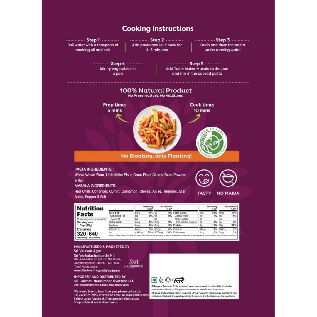 BlistreeLittle Millet Pasta 180g - Image 2